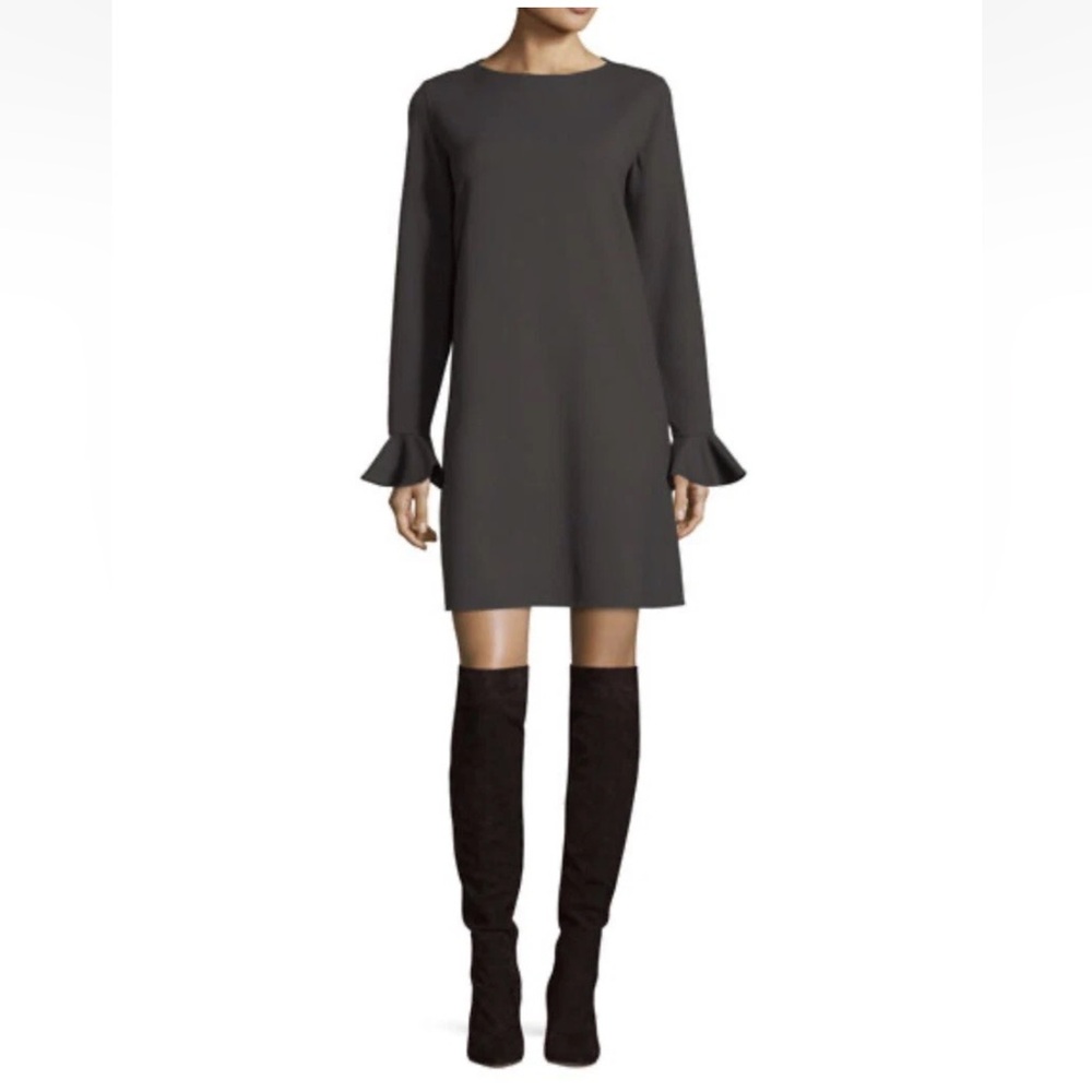 Banana Republic Black Button Back Ruffle Cuff Shift Dress Size 6P